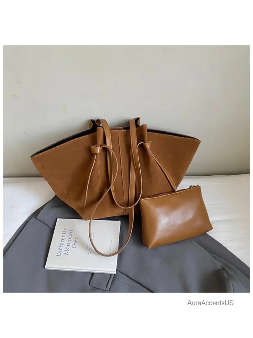 Slouchy Suede Tote Bag Women Crossbody Hobo Shoulder Travel Handbag